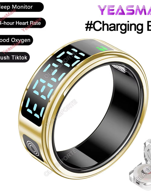 Load image into Gallery viewer, 2025 Smart Ring LED Touch Display Screen Gesture Swipe Video Heart Rate Health Monitoring 5ATM Waterproof Smart Rings Men Women
