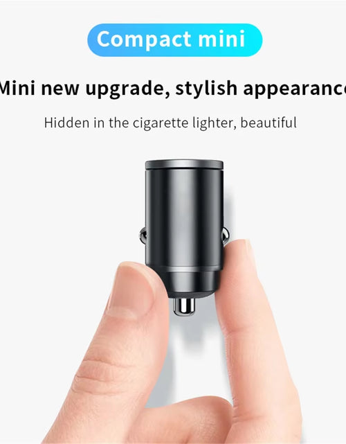 Load image into Gallery viewer, Car 100-200W Dual Port Mini USB Charger Ultra Fast Charging Cigarette Lighter Socket 12-24V Aluminum Cell Phone Charging Adapter
