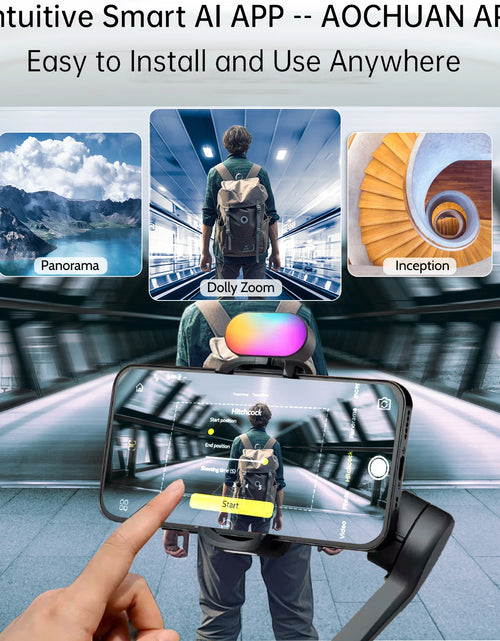 Load image into Gallery viewer, Smart XE Kit Gimbal Stabilizer for Smartphone Iphone Video Recording Magnetic Fill Light 3-Axis Foldable Android Gimble
