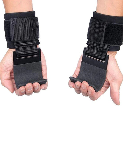 Load image into Gallery viewer, Weight Lifting Hooks for Weight Training, Hand-Bar, Wrist Straps, Gym Fitness Hook, Pull-Ups, Power Lifting Gloves, 2 Pcs
