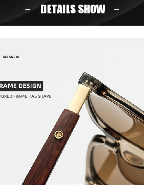 Load image into Gallery viewer, Vintage Square Frame Sunglasses for Women Men 2026 Trendy Retro Wood Grain Plastic Frame UV 400 Protection Eyepeice
