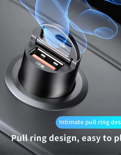 Load image into Gallery viewer, Car 100-200W Dual Port Mini USB Charger Ultra Fast Charging Cigarette Lighter Socket 12-24V Aluminum Cell Phone Charging Adapter
