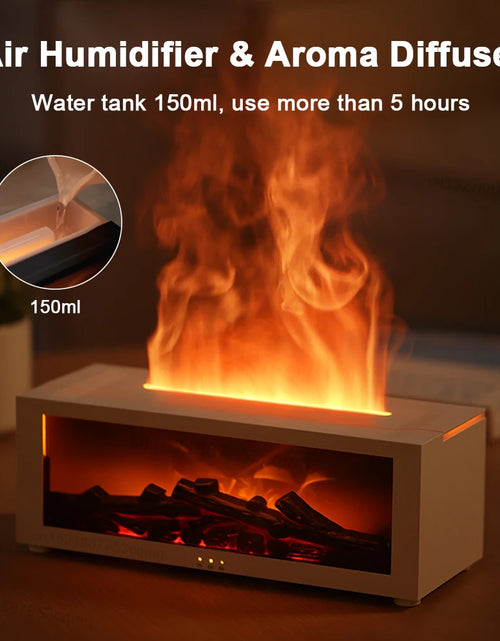 Load image into Gallery viewer, Aroma Humidifier Flame Essential Oil Diffuser Air Humidifier Aromatherapy Fragrance Diffuser with RGB Light and Remote Control
